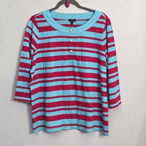 Striped Women's Top - Blue and Red
